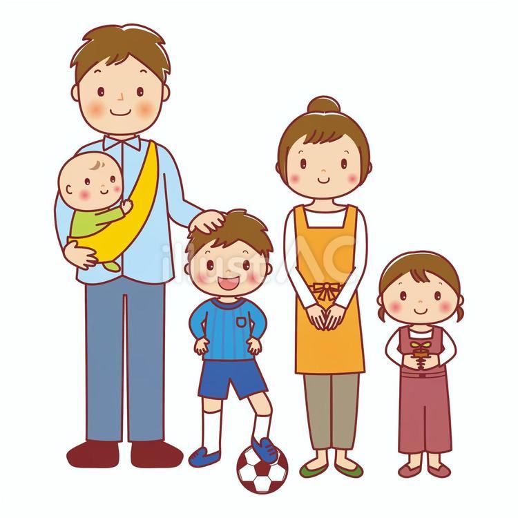 家族のイラスト 家族,5人家族,夫婦のイラスト素材