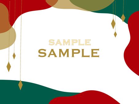 クリスマスカラーのフレームイラスト クリスマス,クリスマスカラー,クリスマスっぽい,枠,背景,パターン,バナー,飾り枠,幾何学,柄のイラスト素材