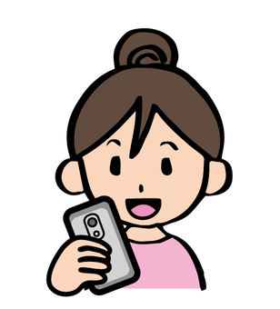 A woman using a smartphone, older sister, dango, 10 generations, JPG and EPS