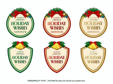 クラシックなクリスマスフレームセット2 クリスマス,xmas,ホリデー,フレーム,枠,ラベル,アイコン,タグ,見出し,タイトルのイラスト素材