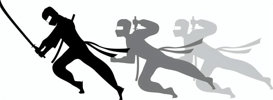 忍者スピード 忍者,隠密,攻撃,スピード,動き,刀,昔,江戸,伊賀,人物のイラスト素材