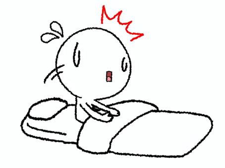 慌てて起きるシルエット シルエット,寝起き,焦る,汗,慌てる,布団,起きる,リアクション,pop調,手描きのイラスト素材