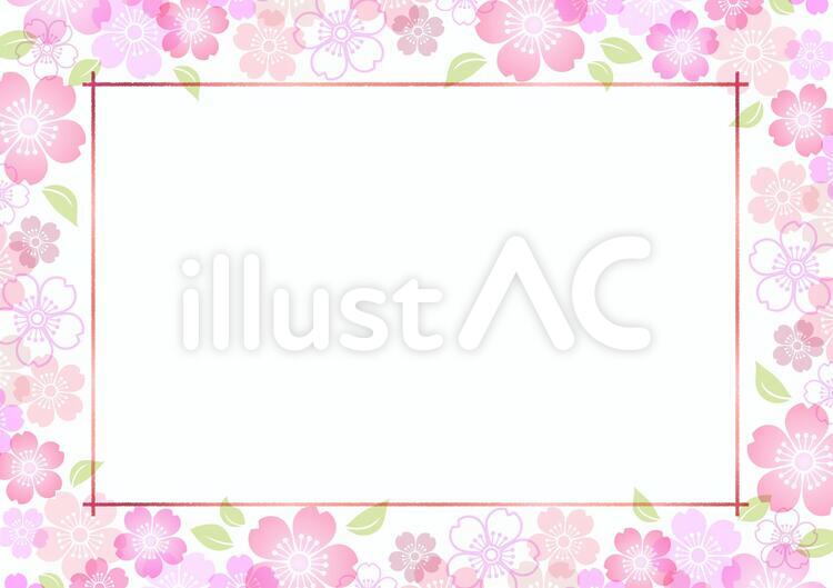 桜素材385 春,桜,フレームのイラスト素材