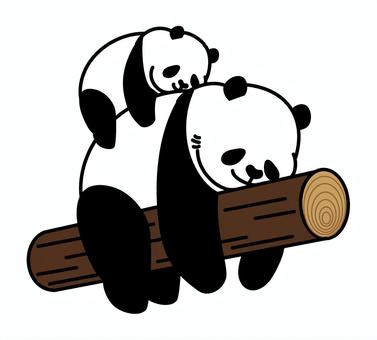 Panda parent and child taking a nap, , JPG, PNG and EPS