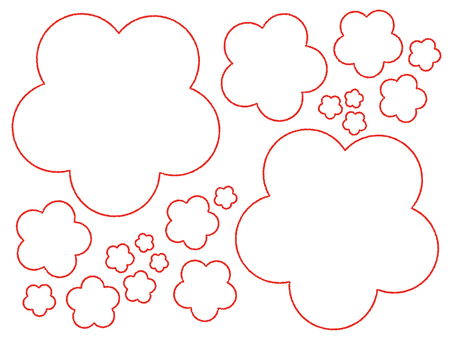 にじみ地紋フレームセット花文様_梅02 にじみ地紋フレームセット花文様_梅02 フレーム,飾り枠,囲み,花紋様,花,梅,梅紋様,縁起物,年賀状,和風のイラスト素材