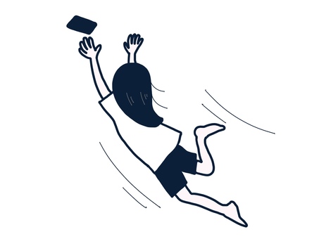 Illustration, to kill, to slide, stumble, 