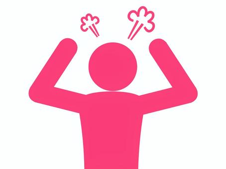 両手を振り上げてプンプン怒る人（赤） 人,人物,ピクトグラム,上半身,怒る,怒り,立腹,腹立ち,不快,不愉快のイラスト素材