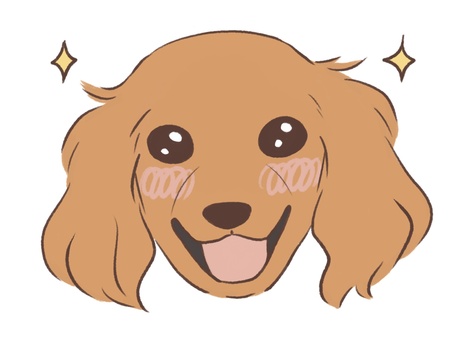 笑顔のダックスフント 笑顔,喜び,犬,ダックスフント,動物,表情,長毛,ペットのイラスト素材