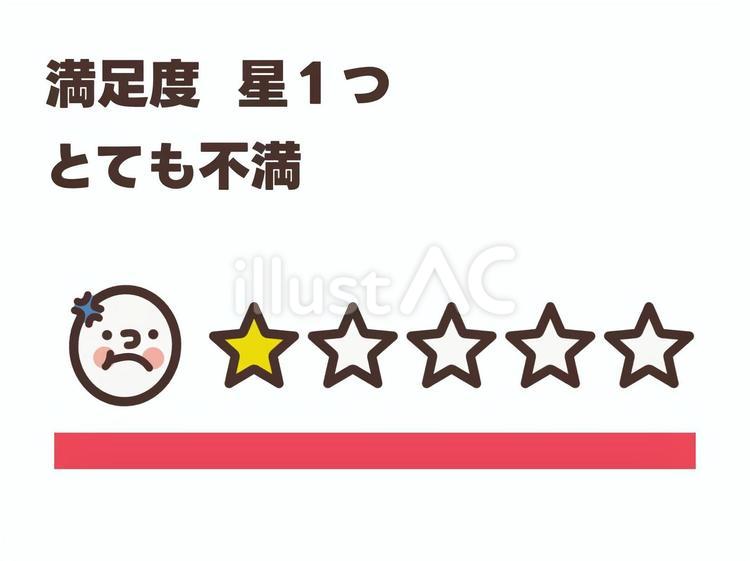 満足度　ピクトグラム　星１つ　とても不満 顧客満足度,お客様満足度,満足度のイラスト素材