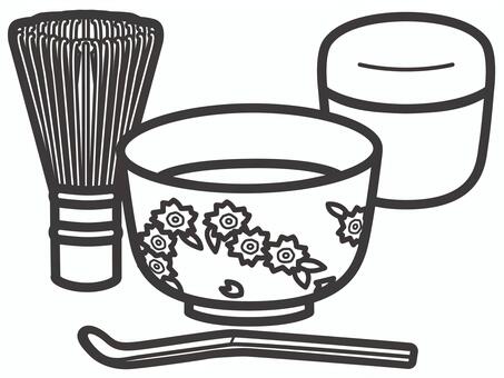茶道具４点セット（花柄）03