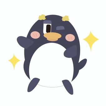 やったね！キラキラなイワトビペンギン イワトビペンギン,ペンギン,動物,生き物,やった,達成感,キラキラ,イワトビ,アクション,ポーズのイラスト素材