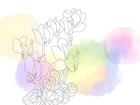 やさしげな背景231＿シクラメンの花 シクラメン,花,植物のイラスト素材