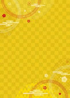 背景：和柄 市松模様 お正月 金タテ 和風,金,年賀状,和,正月,赤,日本,和柄,伝統,格子のイラスト素材