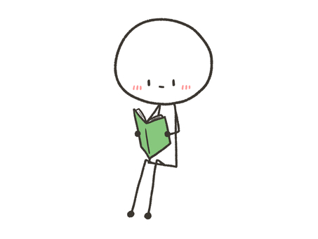 座って本を読む棒人間 座って本を読む棒人間 棒人間,人,人物,座る,本,待つ,待機,読書,勉強,かわいいのイラスト素材