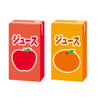 こどもジュース こどもジュース ジュース,子供用,紙パック,幼児,こども,ドリンク,パック,りんご,みかん,アップルのイラスト素材