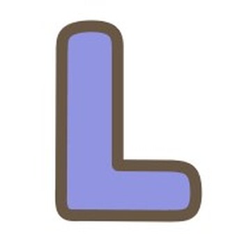 アルファベット　L アルファベット,文字,英語,l,青のイラスト素材
