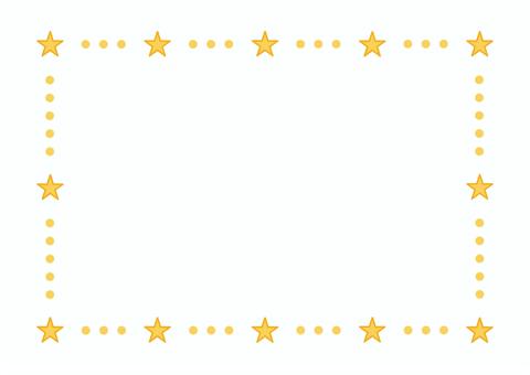 星のドットフレーム（黄色） フレーム,枠,飾り枠,星,光,キラキラ,天体,七夕,クリスマス,ドットのイラスト素材