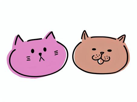 犬&猫 犬,猫,いぬ,ねこ,動物,アニマル,dog,cat,なかよし,ともだちのイラスト素材