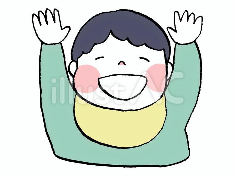 赤ちゃん　ばんざい 赤ちゃん,子供,ばんざいのイラスト素材