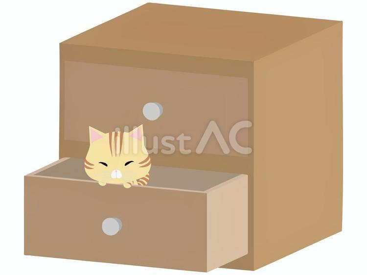 引き出し_猫 引き出し,猫,ちゃとらのイラスト素材