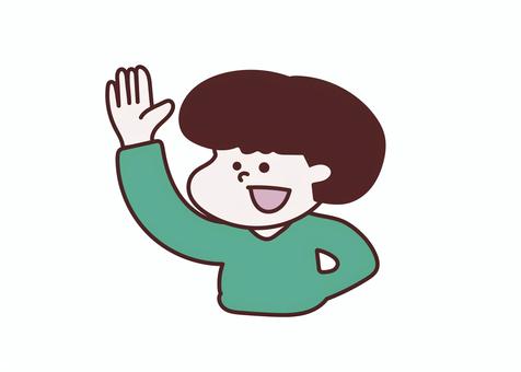 手描きの女の子 女の子,人,手描き,アイコン,あいさつのイラスト素材