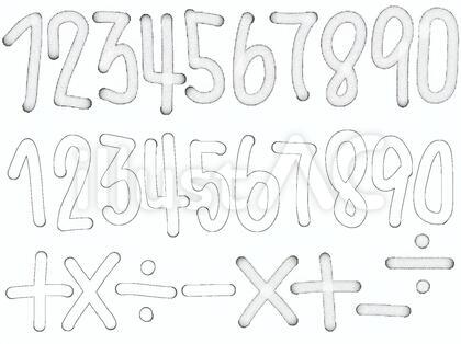 数字数学計算塾学校算数手書きてがきラフ