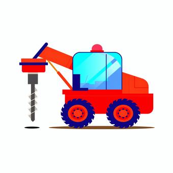乗り物 081 掘削機,建設車両,工事,ドリル,建設機械,工事現場,車両,イラスト,ベクター,土木のイラスト素材