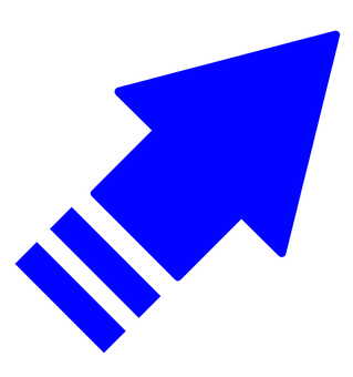 斜め上・矢印・青 斜め,上,ゆっくり,矢印,アイコン,青のイラスト素材