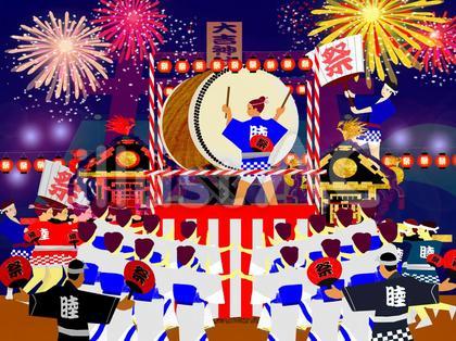祭り、屋台太鼓。