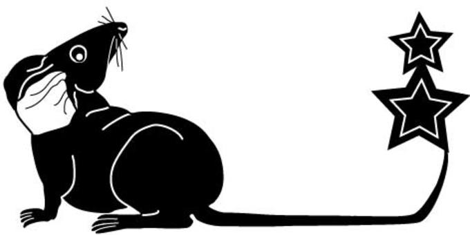 Illustration, a mouse, silhouette, animal, 