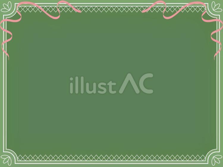 アンティークな緑色のフレームイラスト - No: 24651847｜無料イラスト