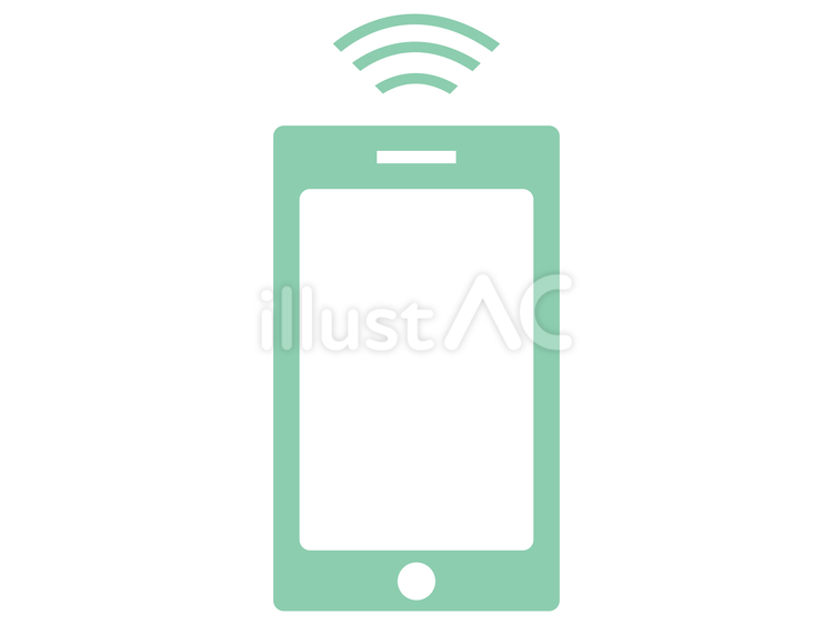 電波を出しているスマホ スマホ,スマートフォン,携帯電話のイラスト素材