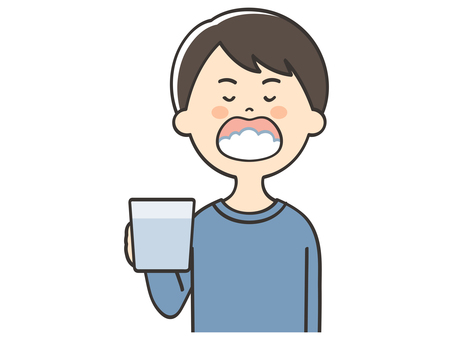 うがいをする男性 男性,うがい,喉,清潔,対策,予防,感染,感染症,風邪,インフルエンザのイラスト素材