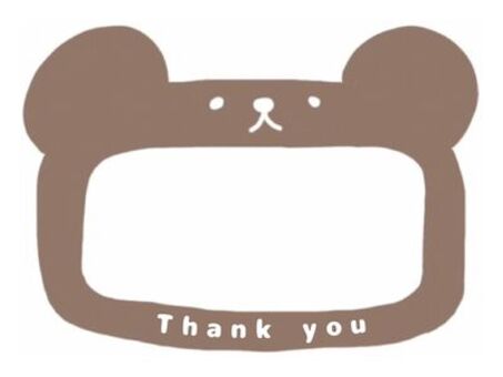 くまのサンキューカード くま,サンキューカード,thank,you,茶色,白,動物,かわいい,手描きのイラスト素材