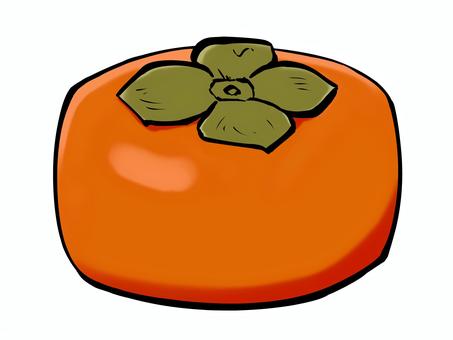 筆 柿 秋の果物 柿,カキ,果物,筆,フルーツ,スイーツ,秋,食料,果実,果肉のイラスト素材