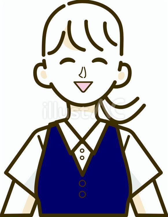 制服を着た女性（半袖） 制服,人物,女性のイラスト素材