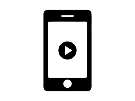 スマートフォン_動画再生画面 スマートフォン_動画再生画面 動画,再生,再生ボタン,ボタン,デザイン,配信,マーク,見る,鑑賞,観賞のイラスト素材