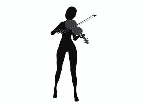 バイオリンを弾く人シルエットイラスト バイオリン,人物,シルエット,音楽,楽器,デザイン,グラフィック,ベクター,ラスター,白背景のイラスト素材