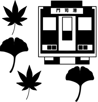 電車と紅葉と銀杏 電車,もみじ,いちょう,秋,jr九州のイラスト素材