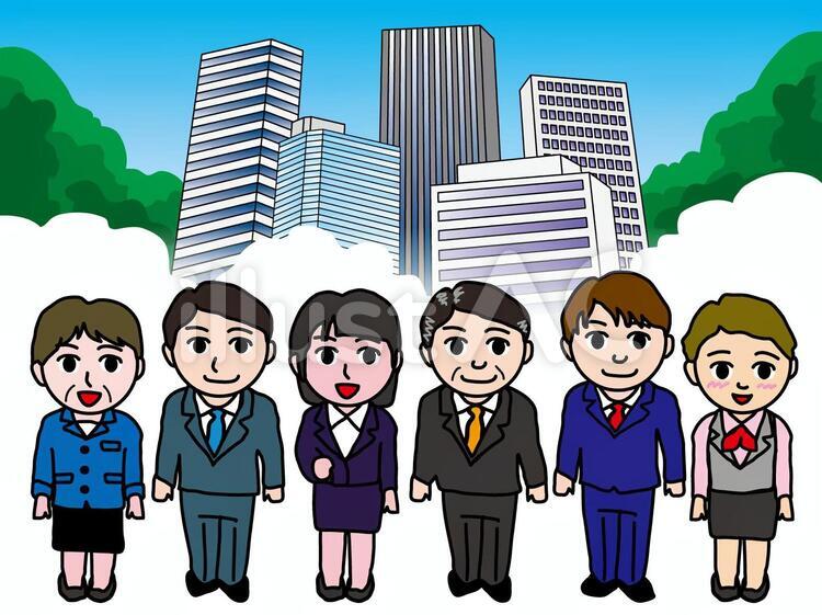 会社員全員集合（1） 会社員,ビジネスマン,制服のイラスト素材