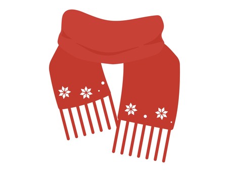 赤いマフラー マフラー,赤,冬,雪,雪の結晶,かわいい,ポップ,レッド,暖かい,防寒のイラスト素材