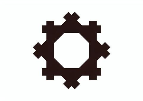 花形井筒 井筒,花形井筒,角立組井筒,井桁,格子,紋様,紋付,甲冑,家系,家紋のイラスト素材