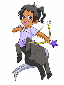 射手座をモチーフにした女の子 星座,射手座,モチーフ,女の子,カラーのイラスト素材