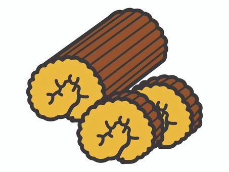 伊達巻（１本＋２切）01 伊達巻,おせち,正月,食べ物,アイコン,マーク,シンプルのイラスト素材