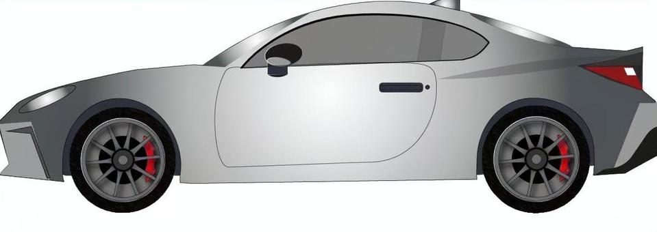 スポーツカーグレー横_01 乗り物,中古車,4輪駆動,スポーツカー,流線型,ビジネス,多用途,ハードトップ,ガソリン車,ドライブのイラスト素材