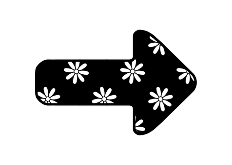 花柄の矢印 黒 花柄の矢印 黒 矢印,記号,図形,黒,花,方向,案内,マーク,かわいい,オシャレのイラスト素材