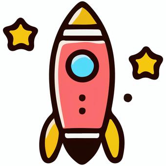 Free cut picture material / hand-drawn rocket, rocket, space, firing, JPG, PNG and AI