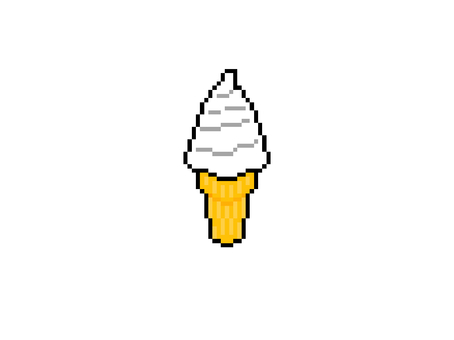 ドット絵ソフトクリーム ソフトクリーム,アイス,夏,溶ける,ドット絵,ピクセルアート,冷たいのイラスト素材