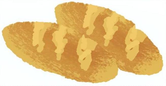 ２つのバゲット パン,バゲット,付け合わせ,洋食,主食のイラスト素材