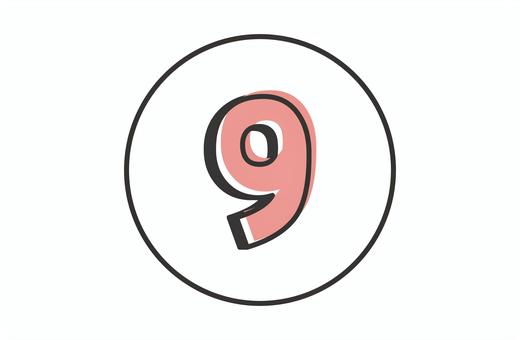 赤い⑨のアイコン 赤い⑨のアイコン 9,赤,数字,アイコン,丸,番号,順番,順位,シンボル,マークのイラスト素材